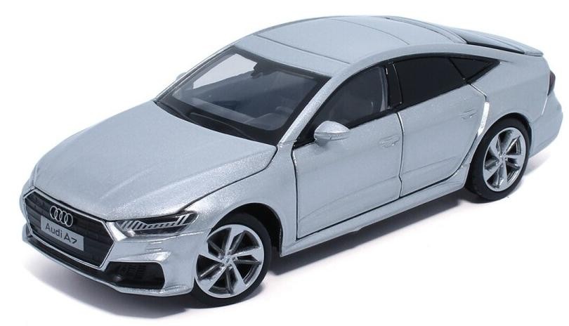 Mașinuță metalică Tayumo - Audi A7 2018, cu sunet și lumină, 1:32, argintie - imagine 1