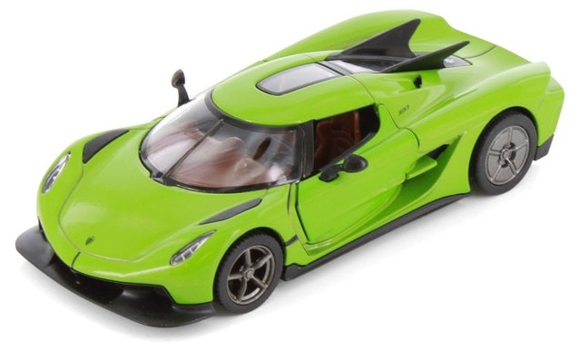 Cărucior metalic Kinsmart - Koenigsegg Jesko Absolut, 1:34, verde - imagine 1