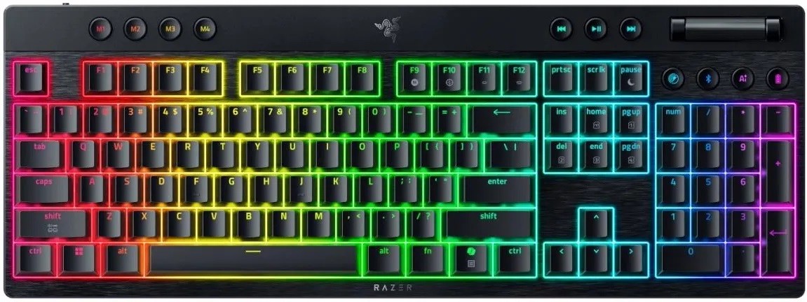 Tastatură mecanică Razer - BlackWidow V4 Low-profile HyperSpeed Yellow Switch, wireless, Linear, neagră - imagine 1