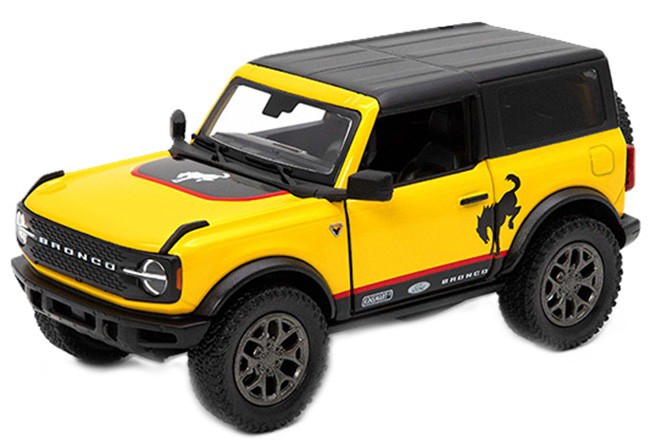 Mașinuță metalică Kinsmart Livery Edition - 2022 Ford Bronco, 1:34, galben - imagine 1