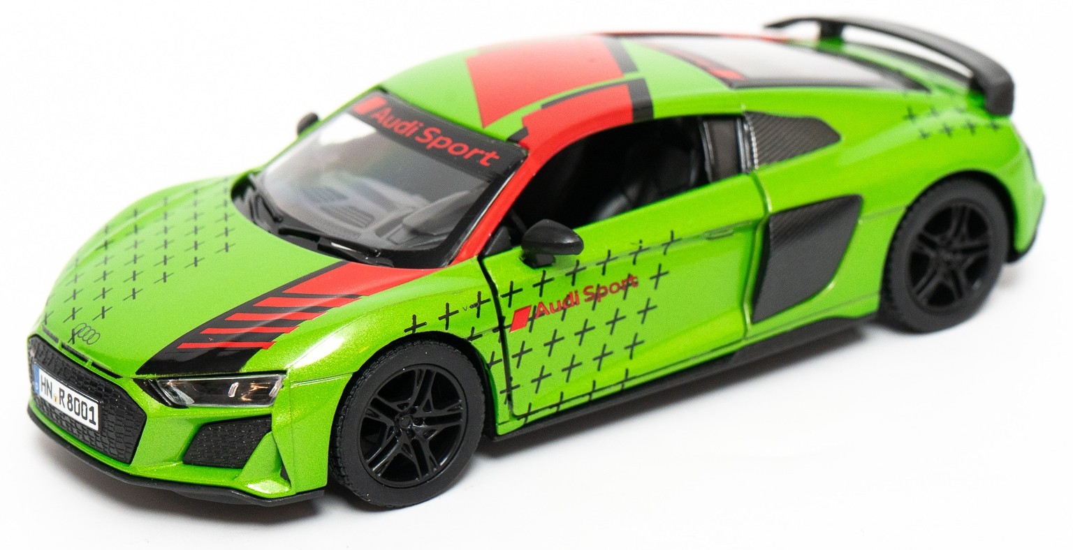 Mașinuță metalică Kinsmart Livery Edition - 2020 Audi R8 Coupe, 1:36, verde