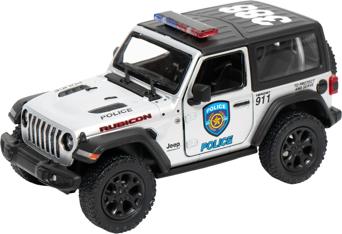 Mașinuță metalică Kinsmart Police Edition - 2018 Jeep Wrangler Rubicon, 1:34 - imagine 1