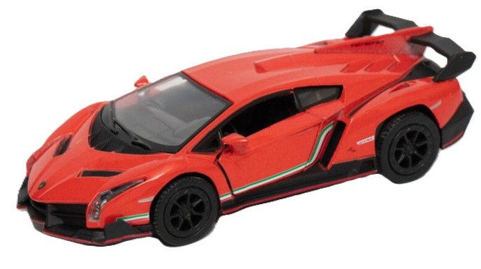 Mașinuță metalică Kinsmart - Lamborghini Veneno, 1:36, roșie - imagine 1