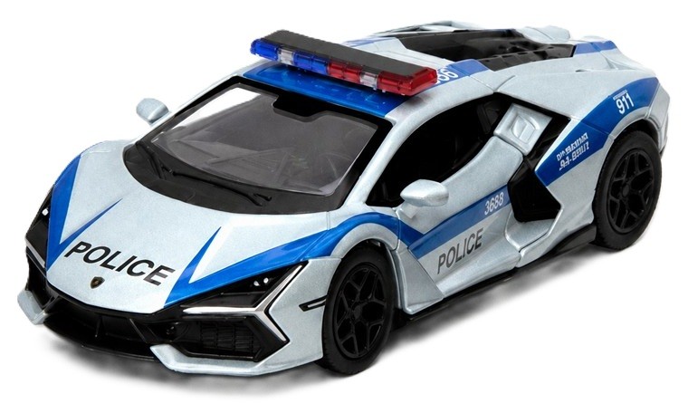 Cărucior metalic Kinsmart Police Edition - Lamborghini Revuelto, 1:38 - imagine 1