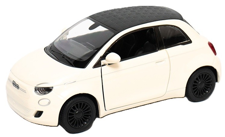 Carucior metalic Kinsmart - Fiat 500e, 1:28, bej