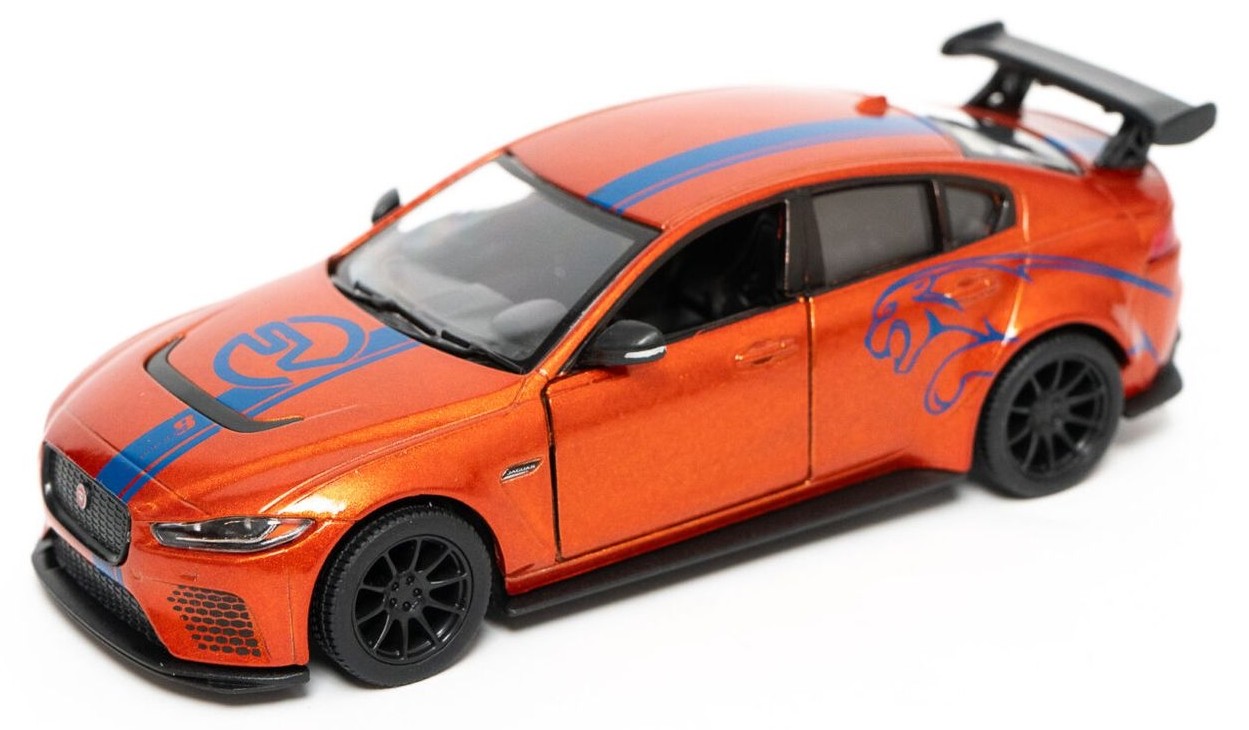 Mașinuță metalică Kinsmart - Jaguar XE SV Project 8 2018, 1:36, portocaliu - imagine 1