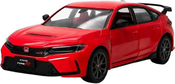 Carucior metalic Kinsmart - 2024 Honda Civic Type R, 1:36, roșu - imagine 1