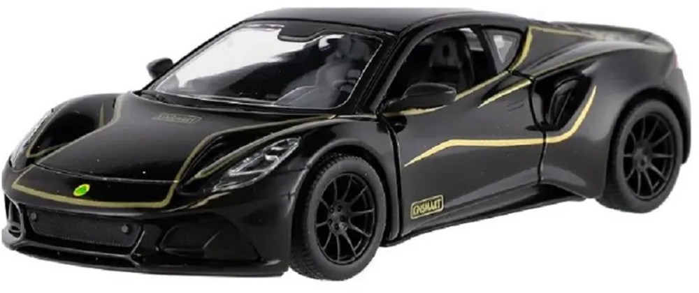 Cărucior metalic Kinsmart Heritage Edition - Lotus Emira, 1:34, negru - imagine 1