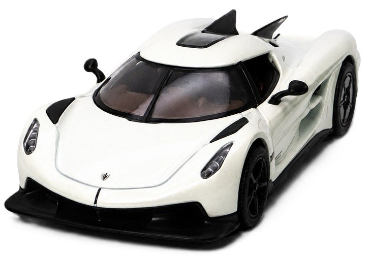 Cărucior metalic Kinsmart - Koenigsegg Jesko Absolut, 1:34, alb - imagine 1
