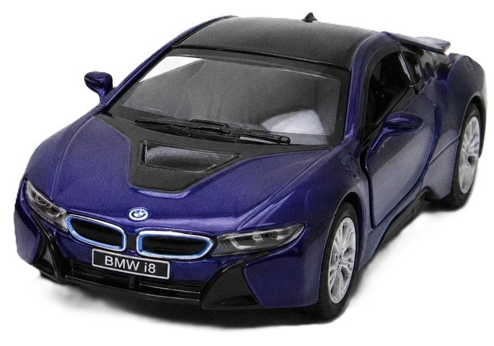 Mașinuță metalică Kinsmart - BMW I8, 1:34, violet - imagine 1