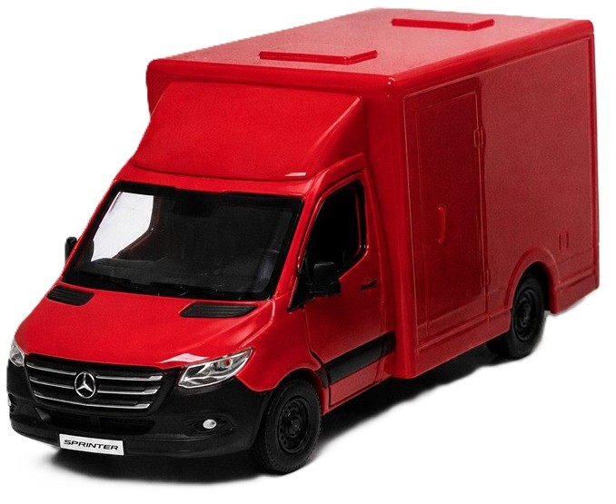 Microbuz metalic Kinsmart - Mercedes-Benz Sprinter, 1:48, roșu