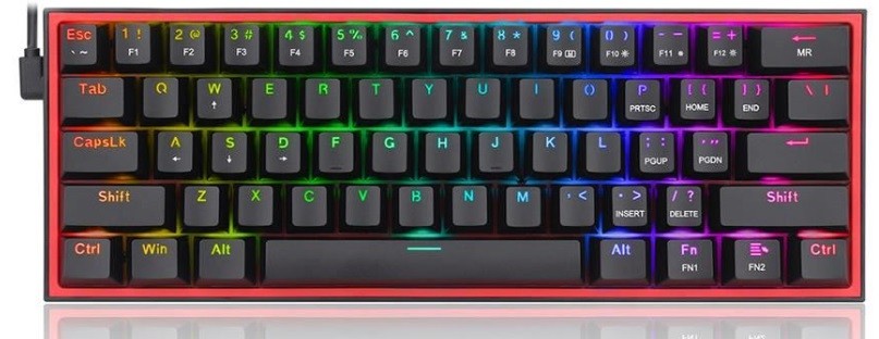 Tastatură mecanică Redragon - Fizz K617-RGB, Red, RGB, neagră