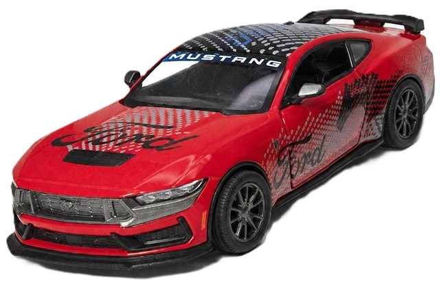 Cărucior metalic Kinsmart Livery Edition - 2024 Ford Mustang Dark Horse, 1:38, roșu - imagine 1