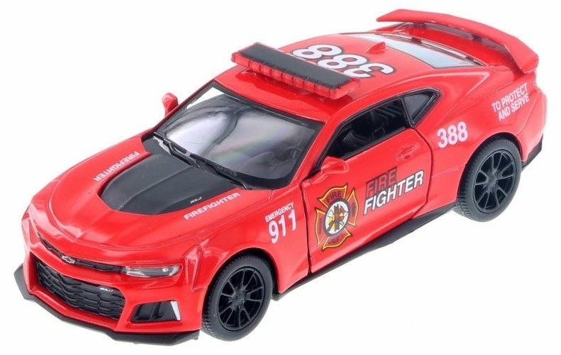 Carucior metalic Kinsmart Firefighter Edition - Chevrolet Camaro ZL1 2017, 1:38, roșu