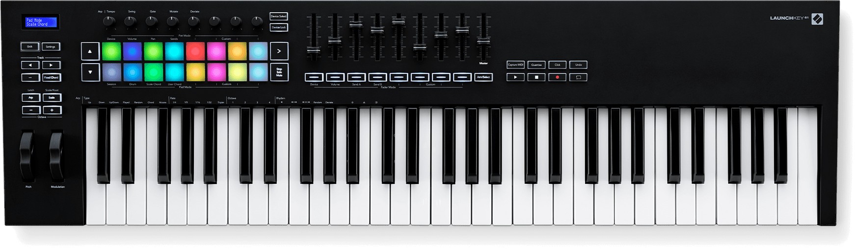 Sintetizator MIDI Novation Launchkey 61 MK3, negru