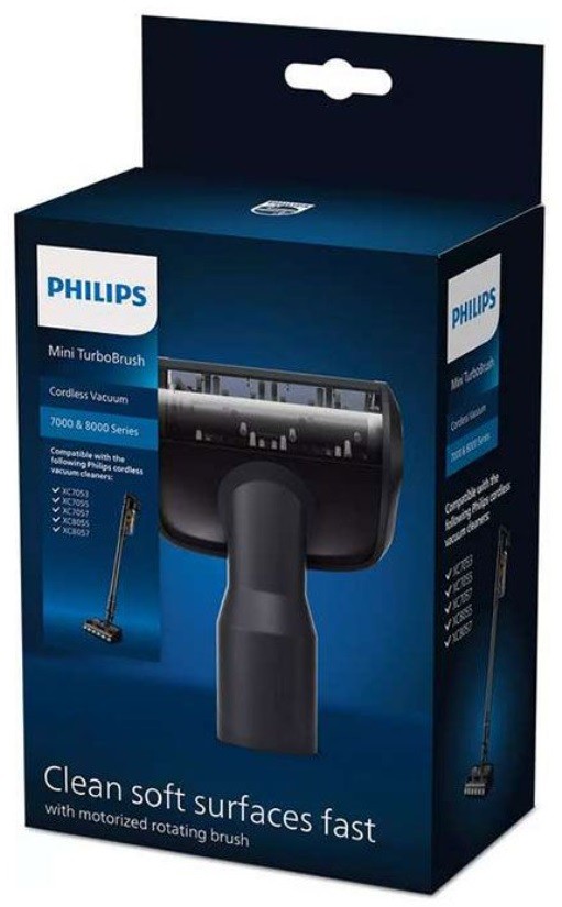 Mini perie turbo Philips - XV1684/01, pentru Cordless VC 7000 & 8000 Series, negru - imagine 1