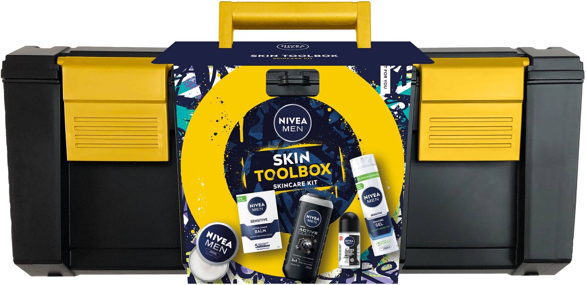 Nivea Men Set cadou Skin Toolbox, cu cutie de scule, 5 piese