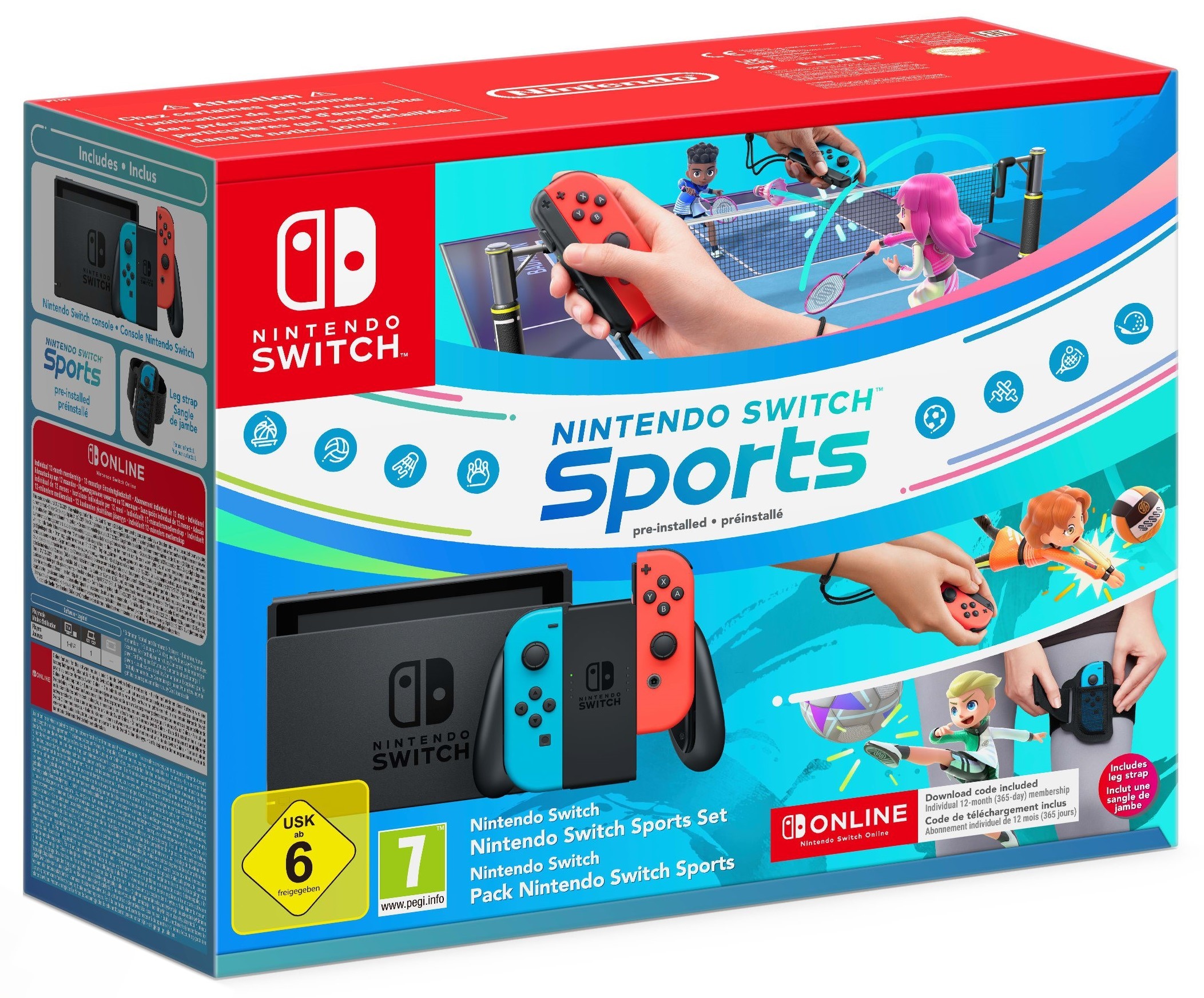 Nintendo Switch 3bsLL Nintendo Switch OLED - Neon Red & Neon Blue + Mario Kart 8