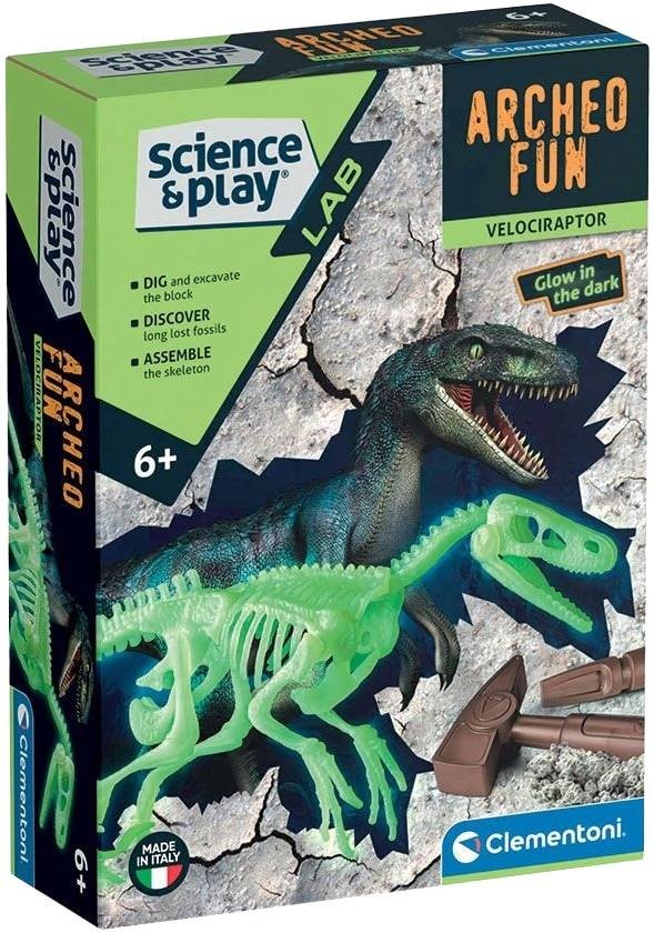 Set educațional Clementoni Science & Play - Descoperă un schelet de velociraptor