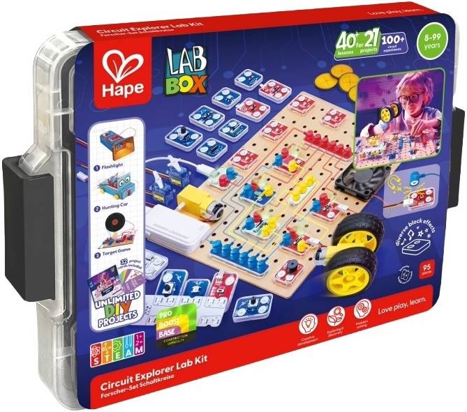 Kit educațional HaPe International LabBox - Studiu de circuit, 95 de piese - imagine 1