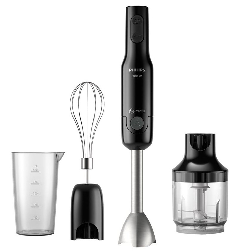 Blender de mână Philips - HR2543/90, 700W, 2 viteze, 2 vârfuri, negru
