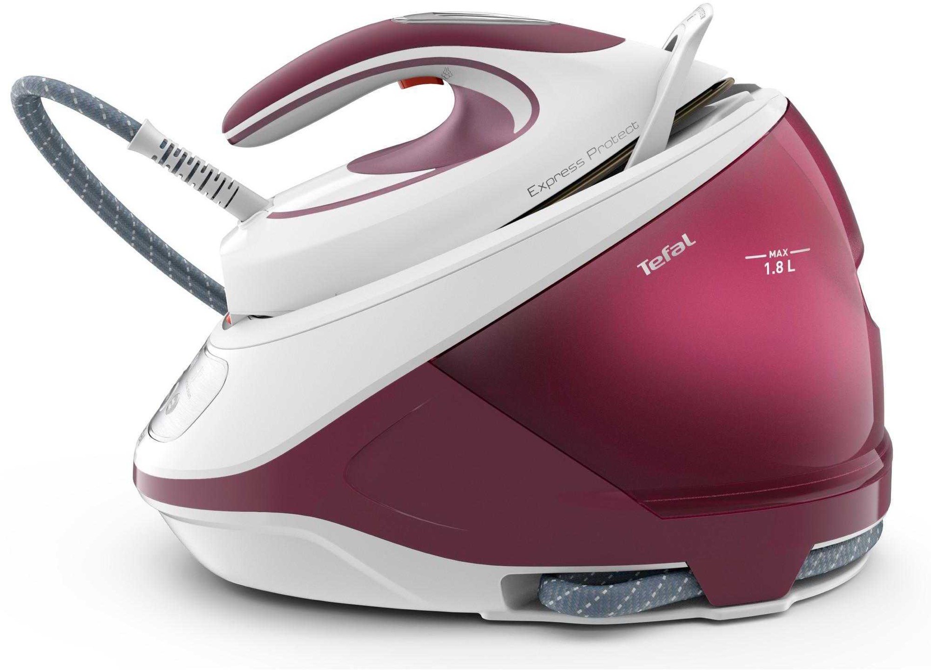 Stație de călcat cu abur Tefal - Express Protect SV9201E0, 2800W, 130 g/min, roșie/albă - imagine 1