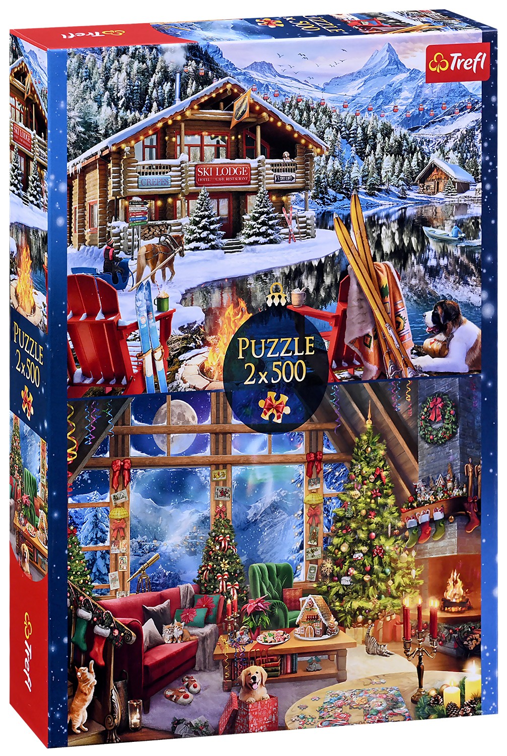 クリスマス mumin1313 Puzzle Trefl din 2 x 500 de piese - Crăciun la munte | Ozone.ro
