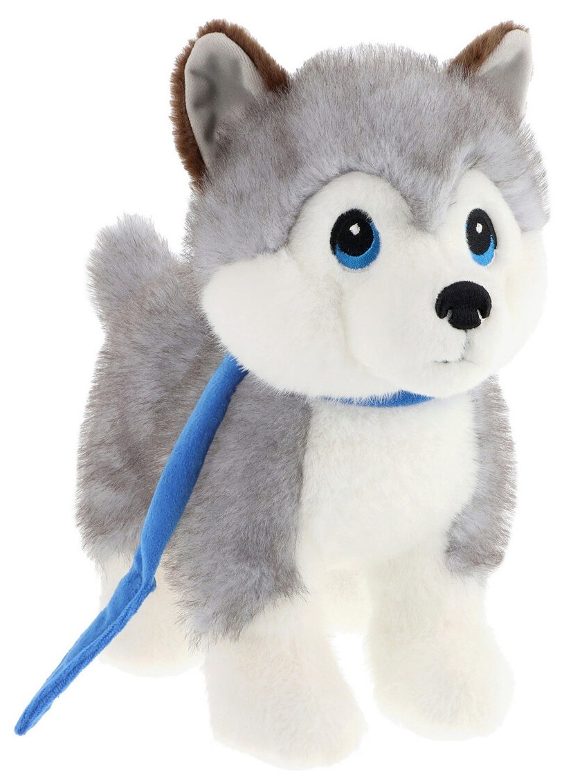 Jucărie de pluș cu clemă Keel Toys Keeleco – Husky în lesă, 23 cm