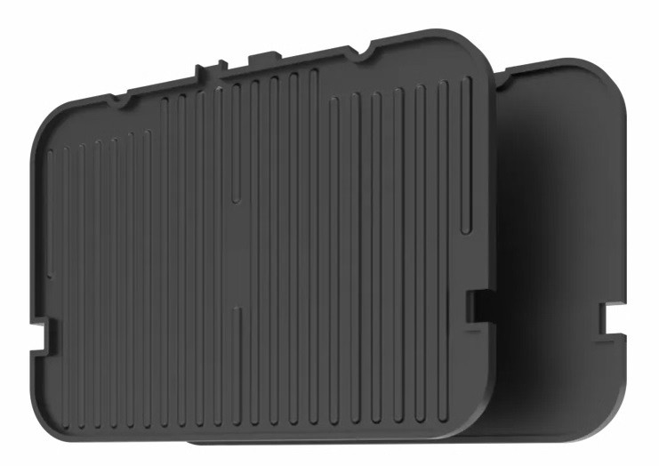 Placa pentru gratar electric AENO - EG1, antiaderent, nervurat/plat, negru - imagine 1