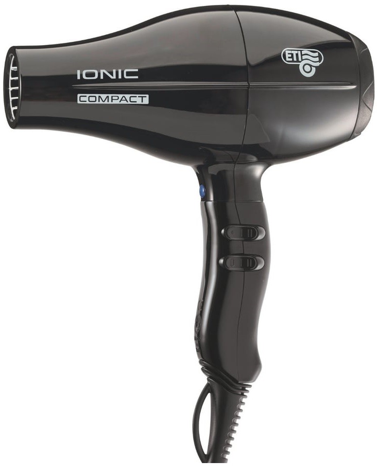 Uscător de păr profesional ETI Ionic Compact, 2200W, 6 trepte, negru