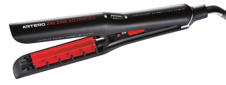 Placă de păr profesională Artero - Zenit Zigzag Advanced, 230°С, acoperire ceramică, neagră/roșie - imagine 1