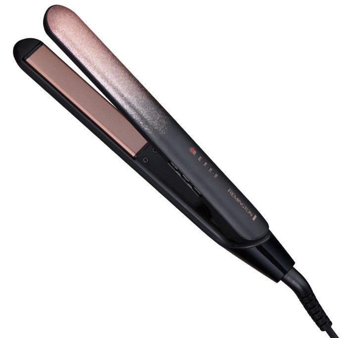 Placă de păr Remington - S5305 Rose Shimmer, până la 230°C, neagră/roz