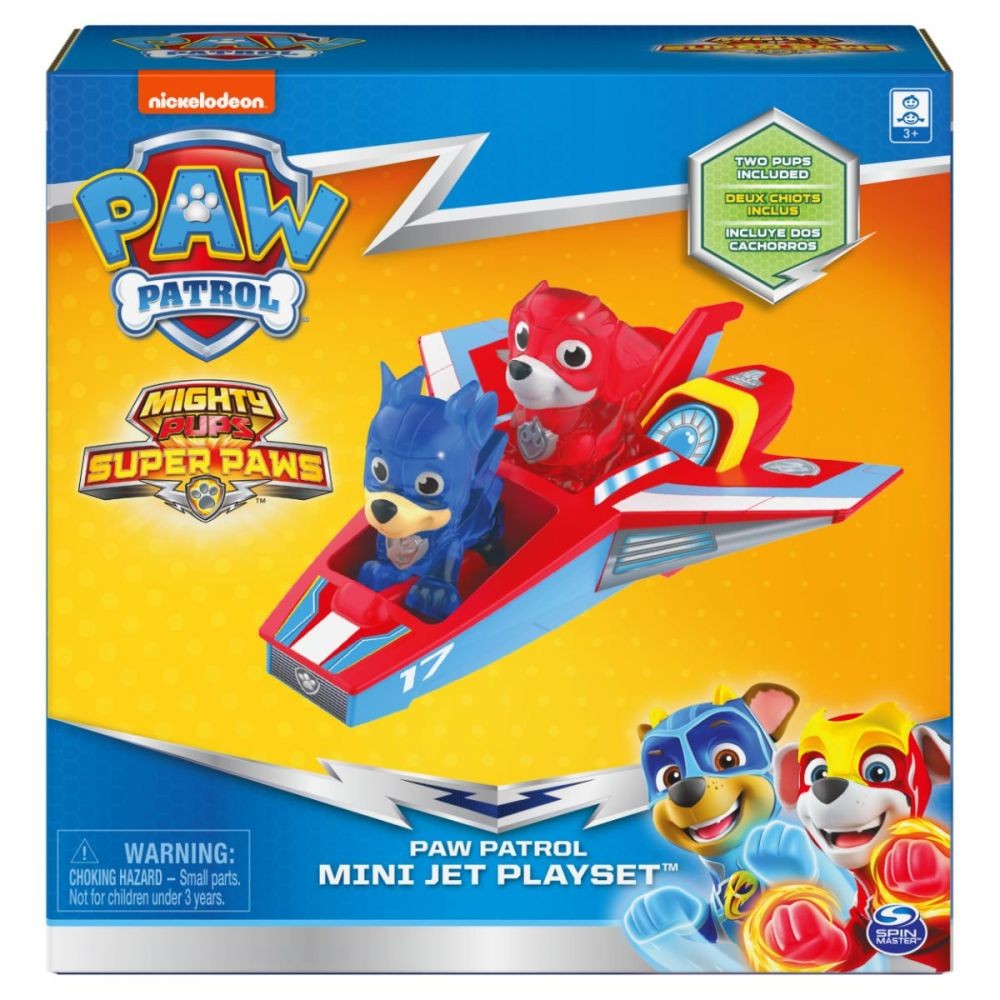 Vehicul Spin Master Paw Patrol - Chase și Marshall cu un avion, cu figurine