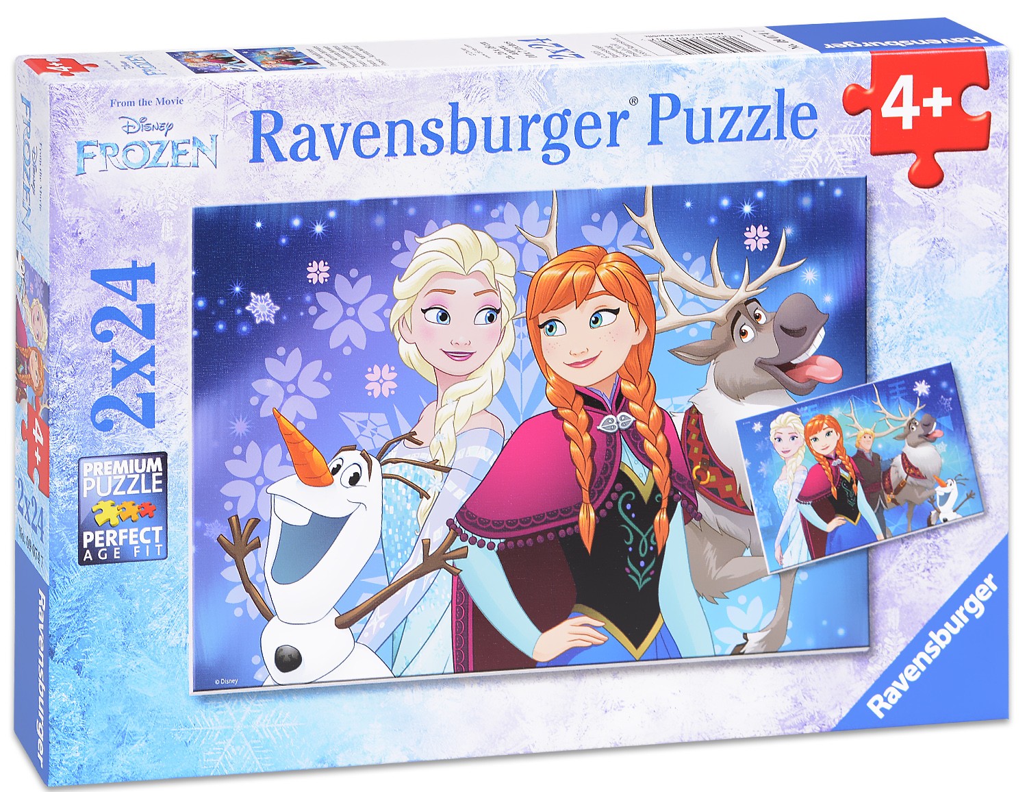 Puzzle Ravensburger 2 X 24 Piese Elsa Anna Olaf Si Sven Ozonero 