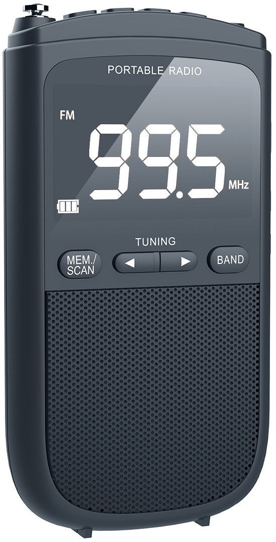 Boxă radio cu ceas Diva - FM2024C, AM/FM, gri