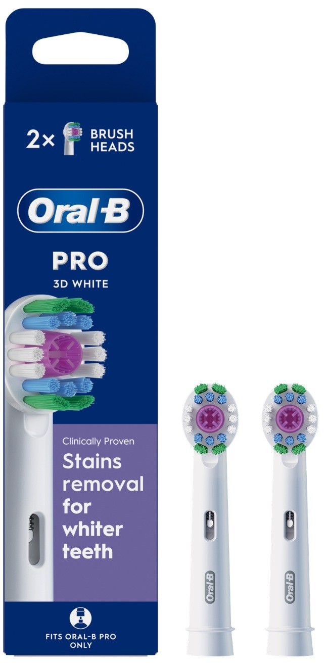 Capete de rezervă Oral-B - EB18 3D White, 2 bucăți, alb