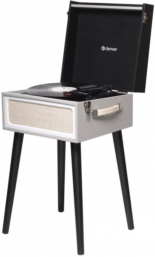 Pick-up retro cu picioare Denver - VPR-250, Bluetooth, USB, negru/gri - imagine 1