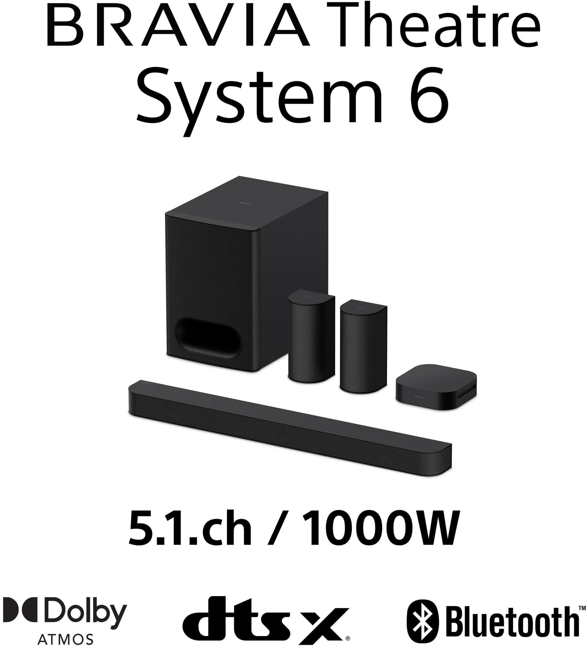 Soundbar Sony - BRAVIA Theater System 6, 5.1, negru | Ozone.ro