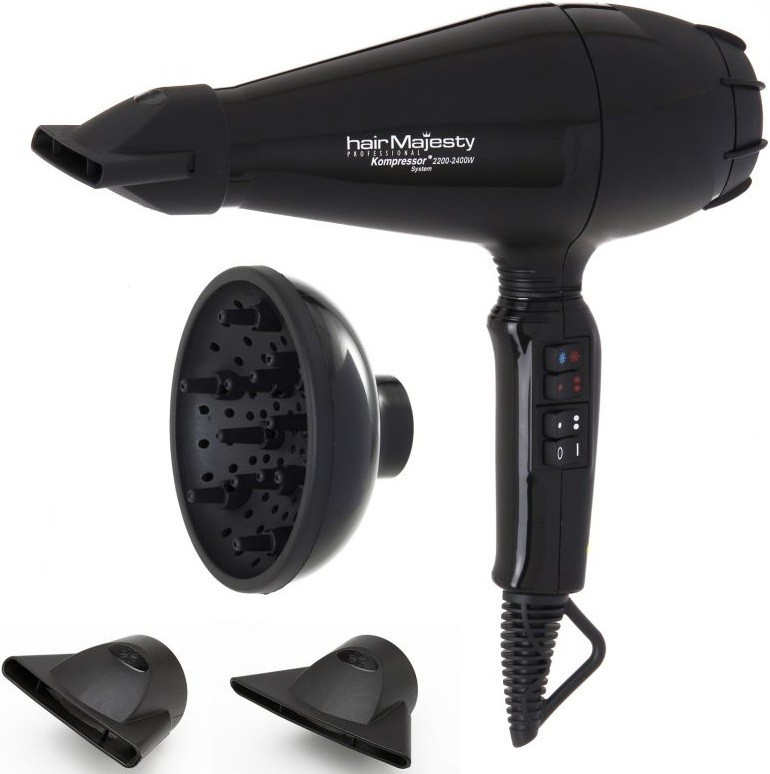 Uscător de păr Hair Majesty - HM-5016, 2400W, 2 viteze, negru