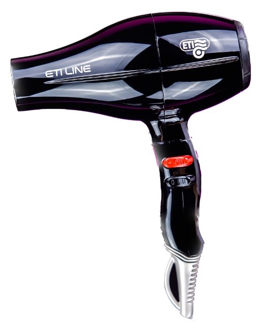 Uscător de păr profesional ETI - Line, 2400W, 2 viteze, negru