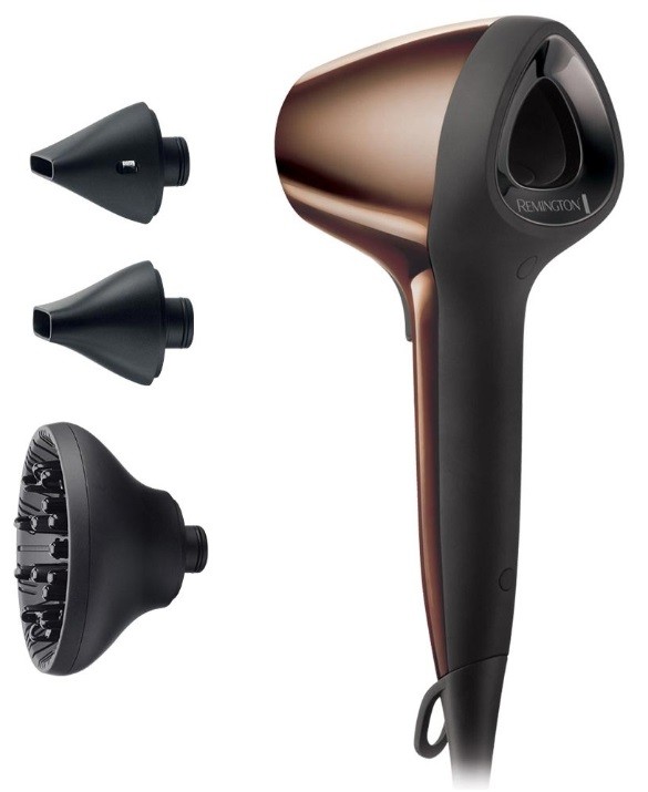 Uscător de păr Remington - Air3D Dryer D7777, 1800W, 3 viteze, bronz
