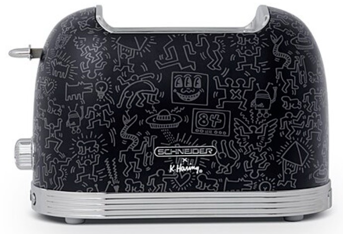 Prăjitor de pâine Schneider - Keith Haring, 815W, 6 viteze, negru