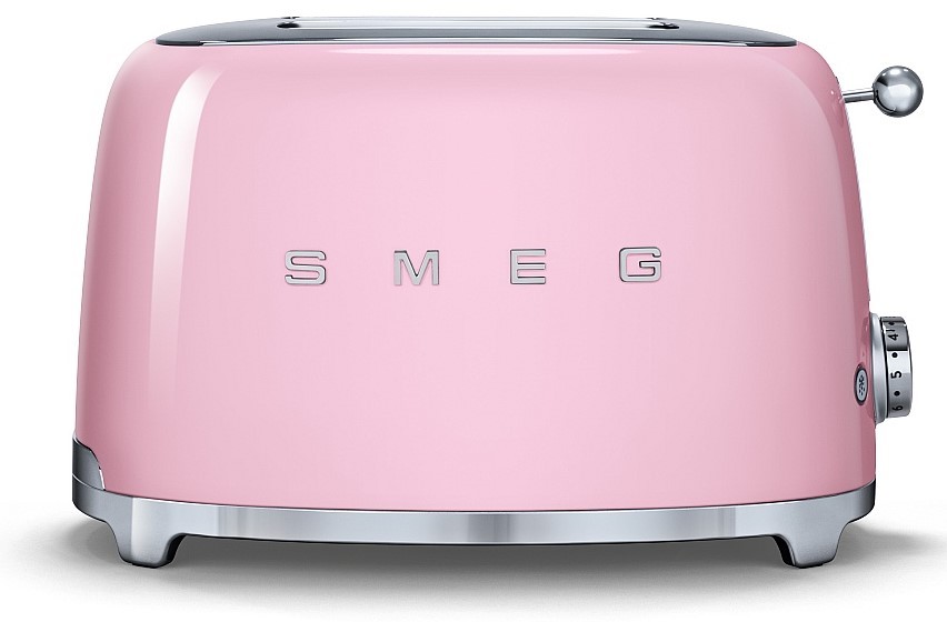 Toaster Smeg - TSF01PKEU, 950W, 6 viteze, roz