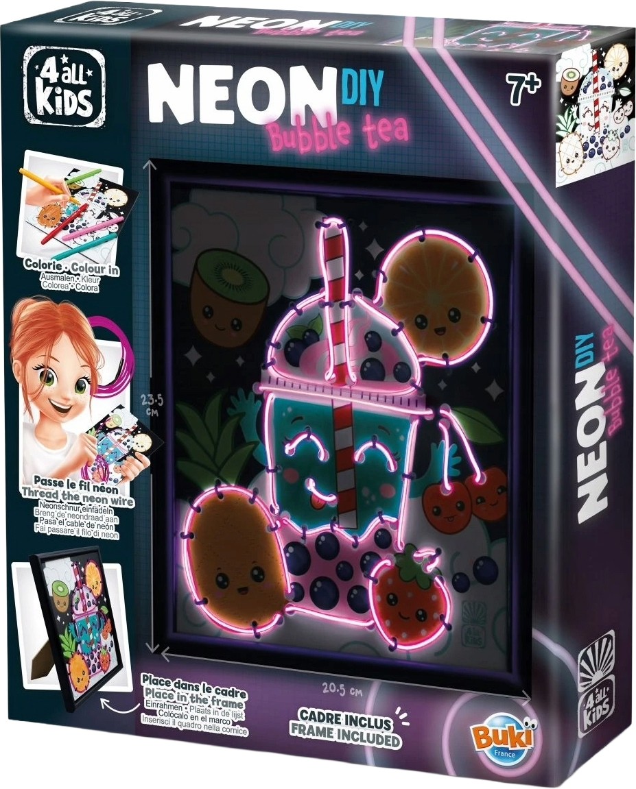 Set creativ Buki France - Creează-ți singur o pictură neon Bubble Tea