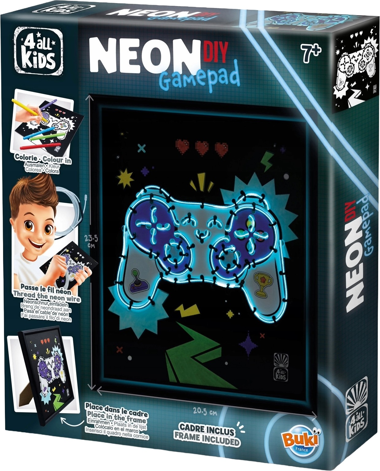 Set creativ Buki France - Creează-ți singur o pictură neon Gamepad