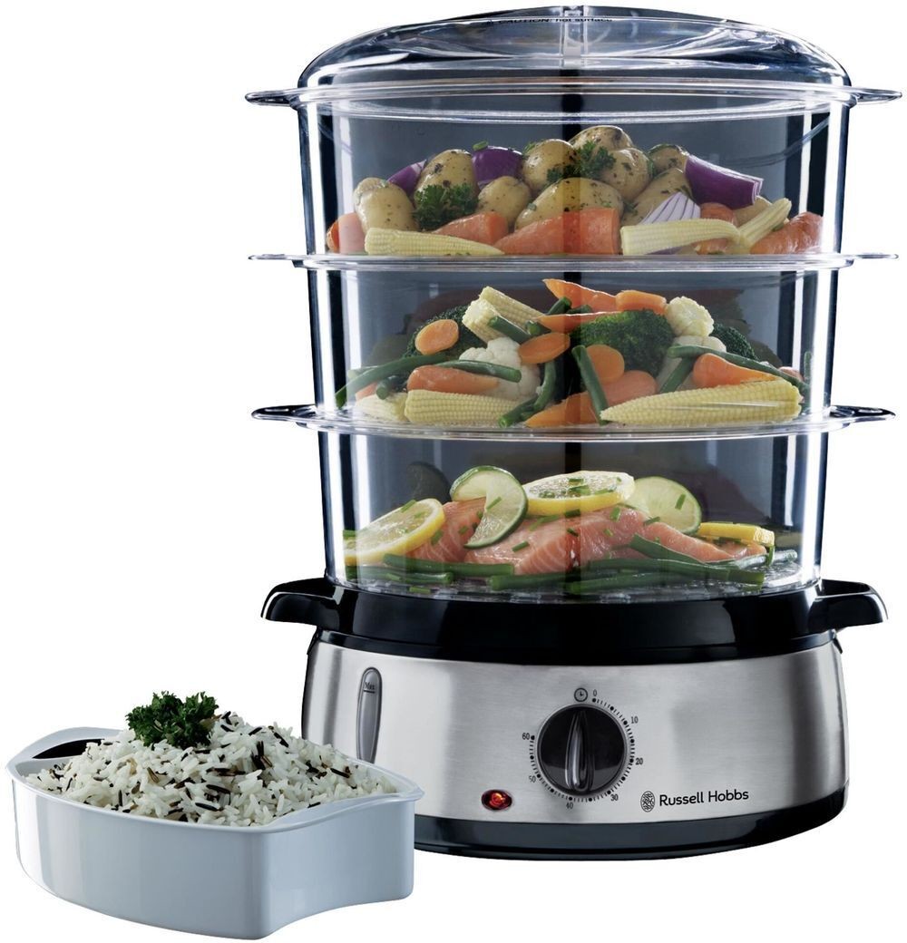 Aparat de gătit cu abur Russell Hobbs - 19270-56, 800 W, 800 W, 3 zone, argintiu - imagine 1