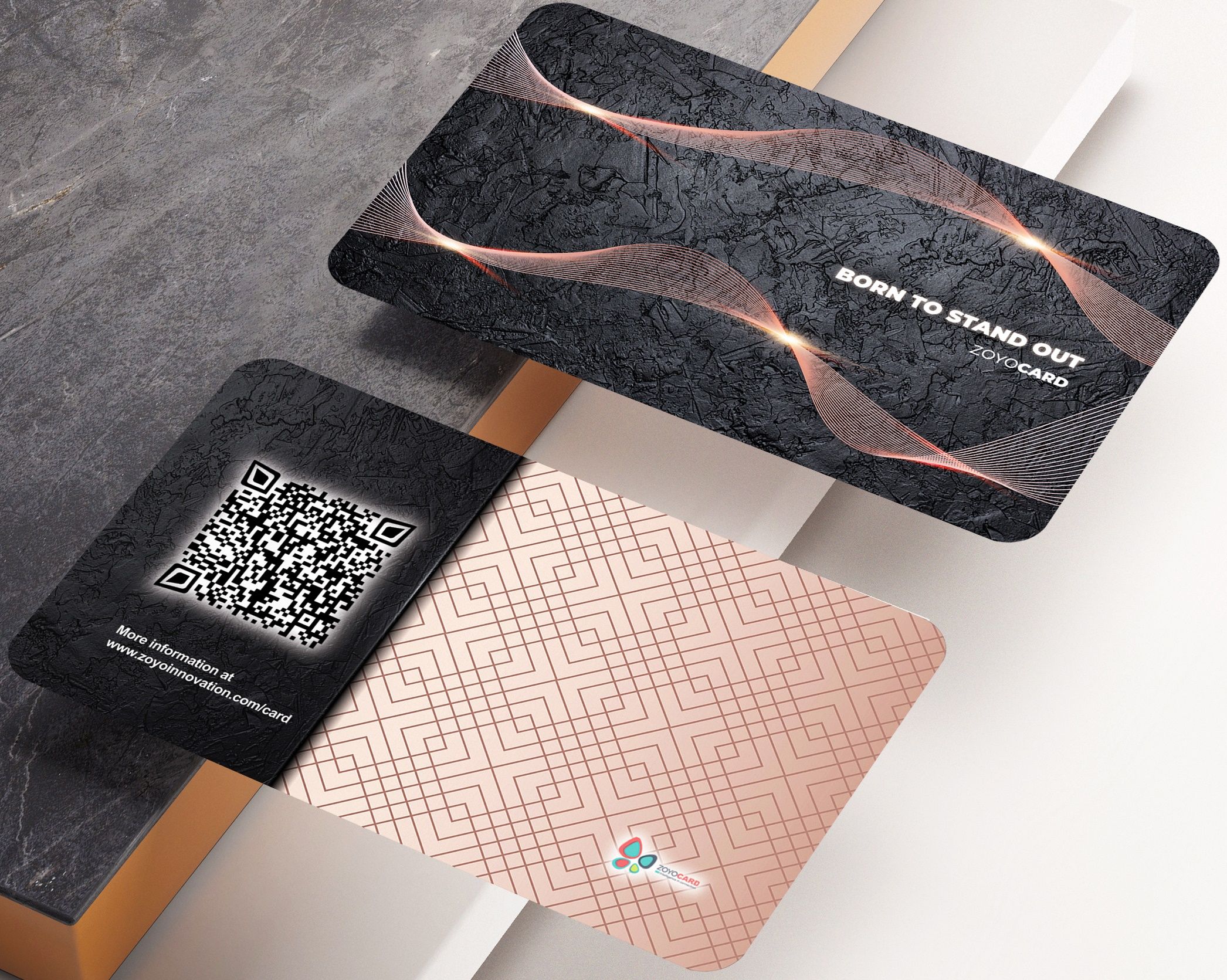 Carte de vizita digitala ZoYo Card Rose Gold Ozone.ro