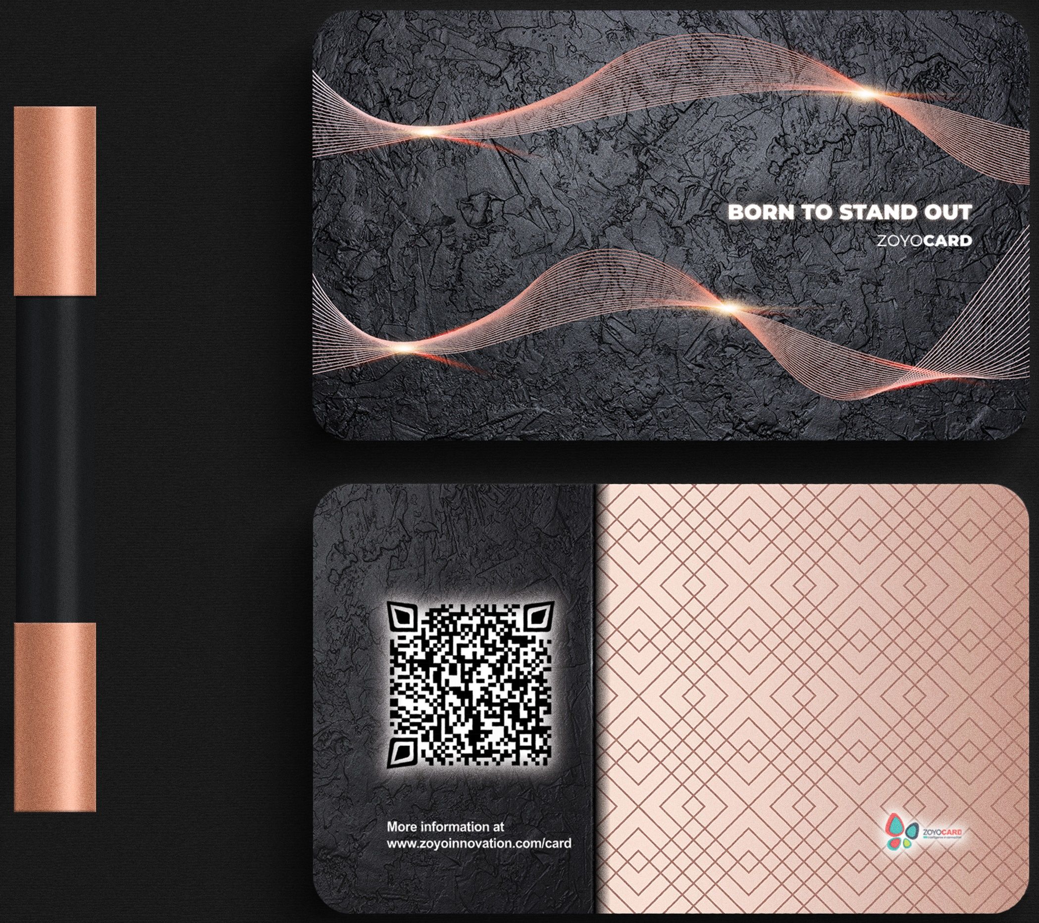 Carte de vizita digitala ZoYo Card Rose Gold Ozone.ro