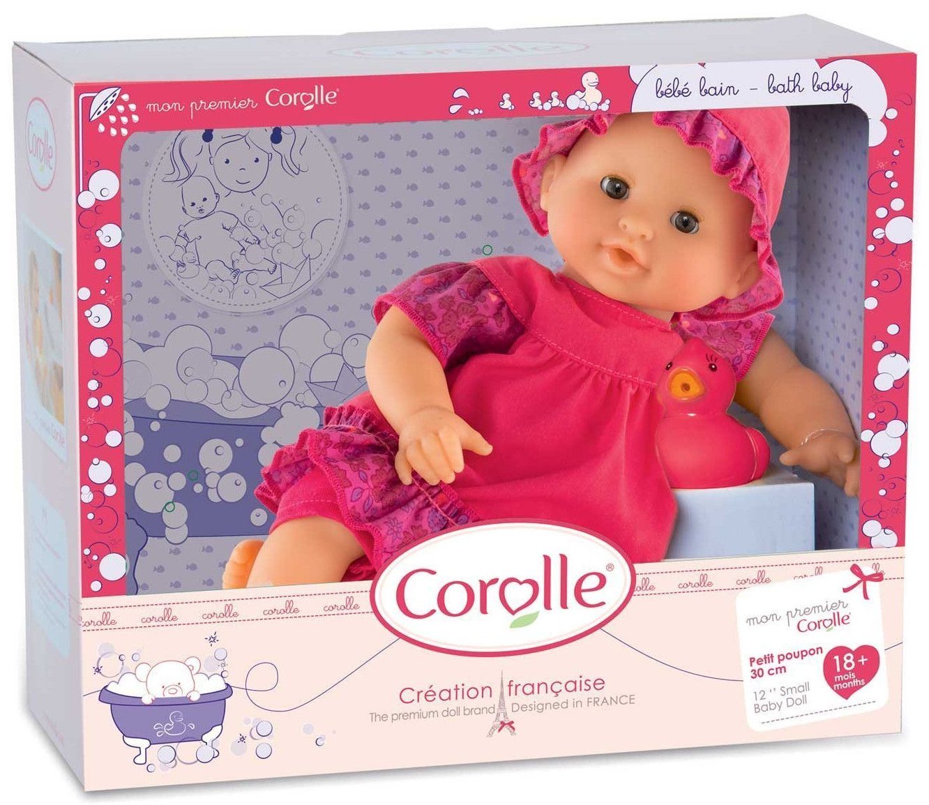 Păpușă Corolle Baby Bath Doll Fetiță cu rățușcă, 30 cm Ozone.ro