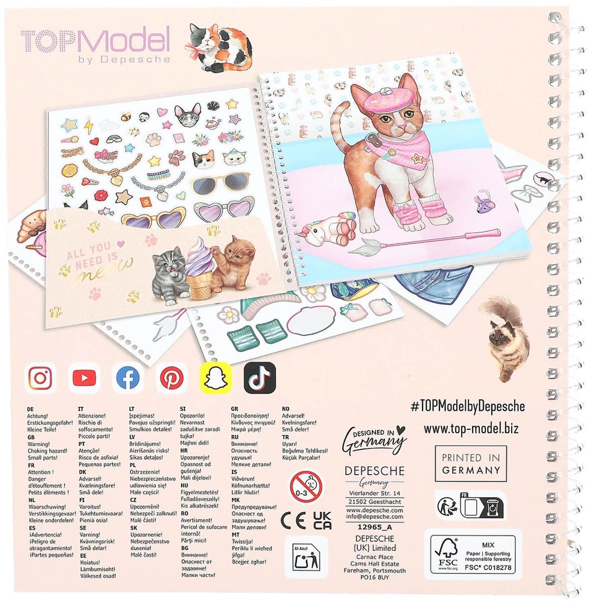 Carte cu stickere Depesche TopModel - Kitty | Ozone.ro